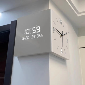 Double-Sided Corner Wall Clock for Indoor & Outdoor Decor